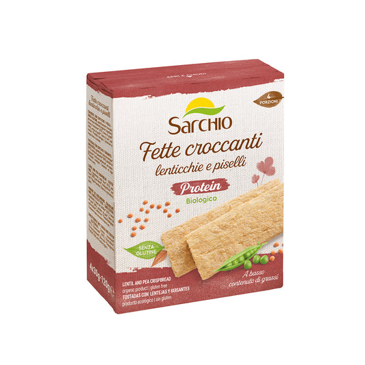 Fette croccanti proteiche alle lenticchie e piselli