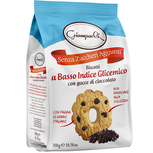 Biscotti con gocce di cioccolato senza zuccheri aggiunti