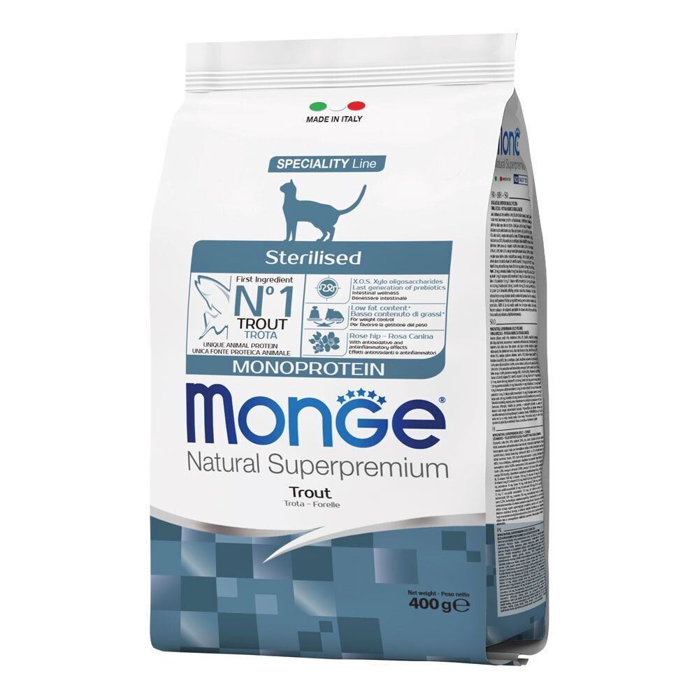 Crocchette per Gatto STERILIZZATO Trota 400g MONGE